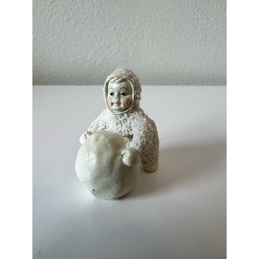 Department 56 Snowbabies "I am making snowballs". Handpainted Pewter.  #7602-3